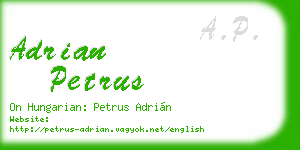 adrian petrus business card